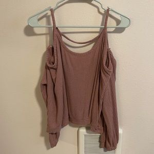 Peach Love Off-Shoulder cardigan